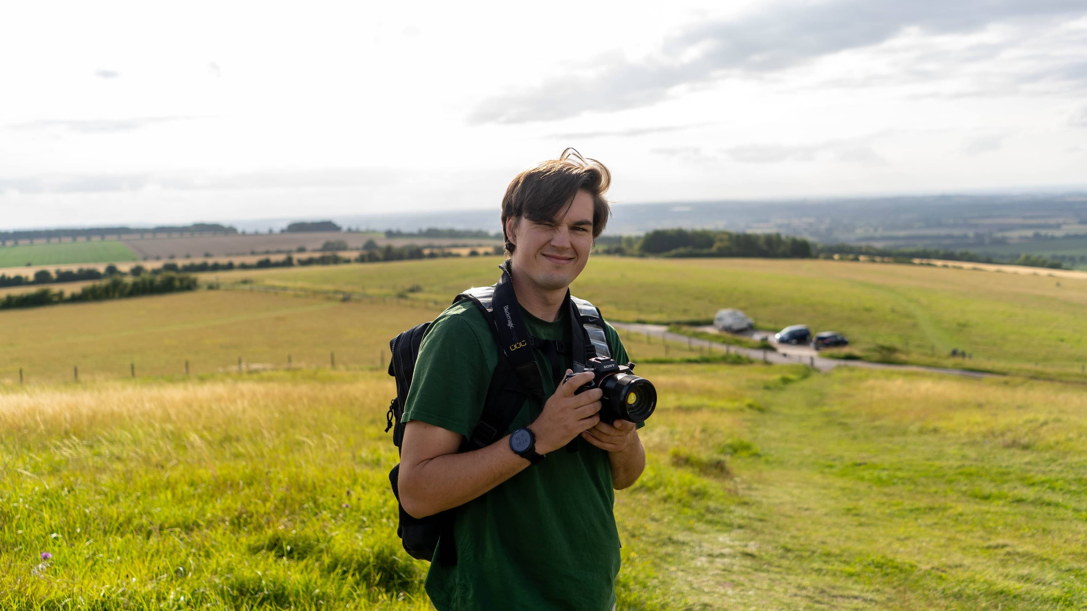 Louis shooting with camera