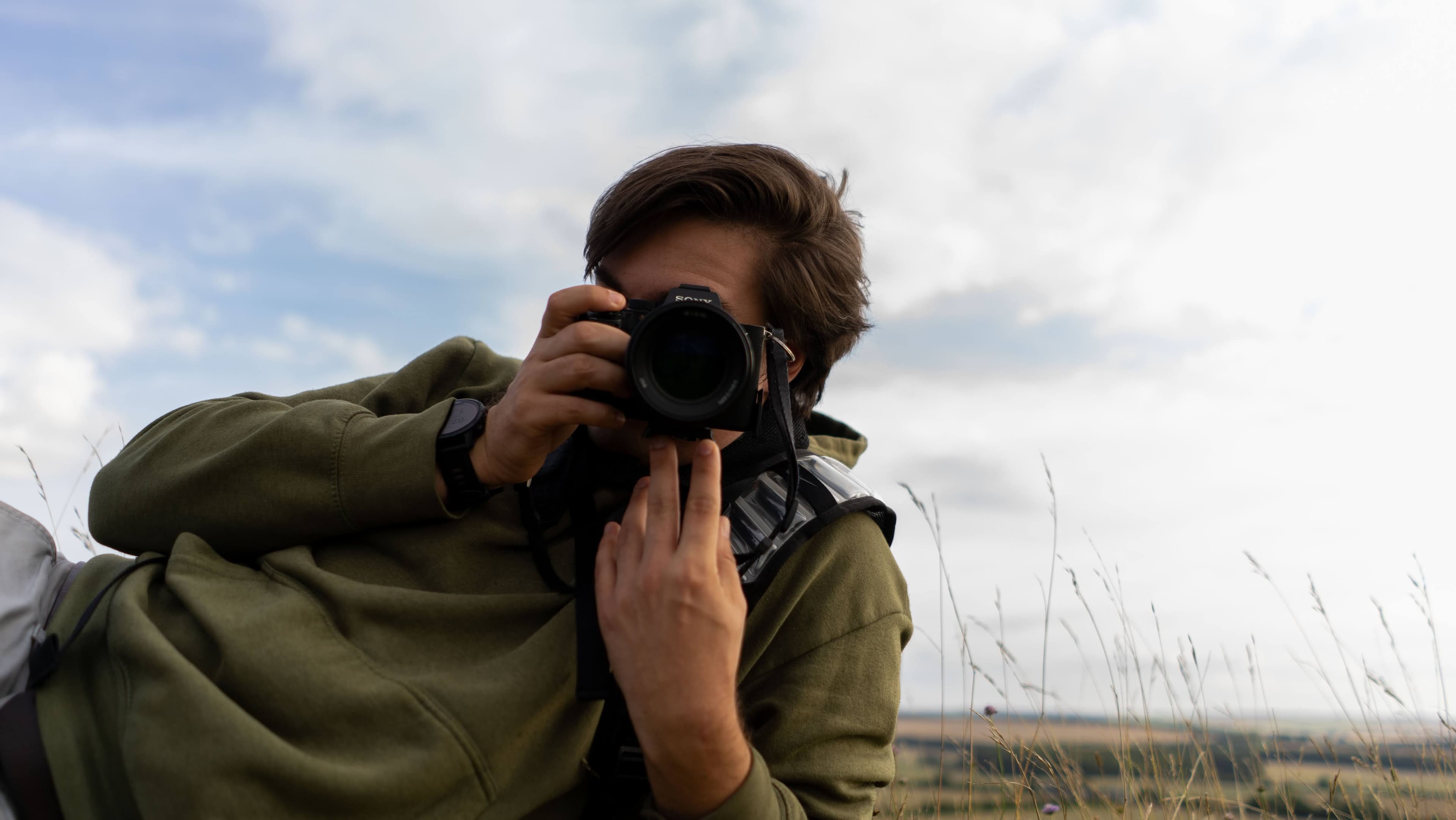 Louis filming in grand interior